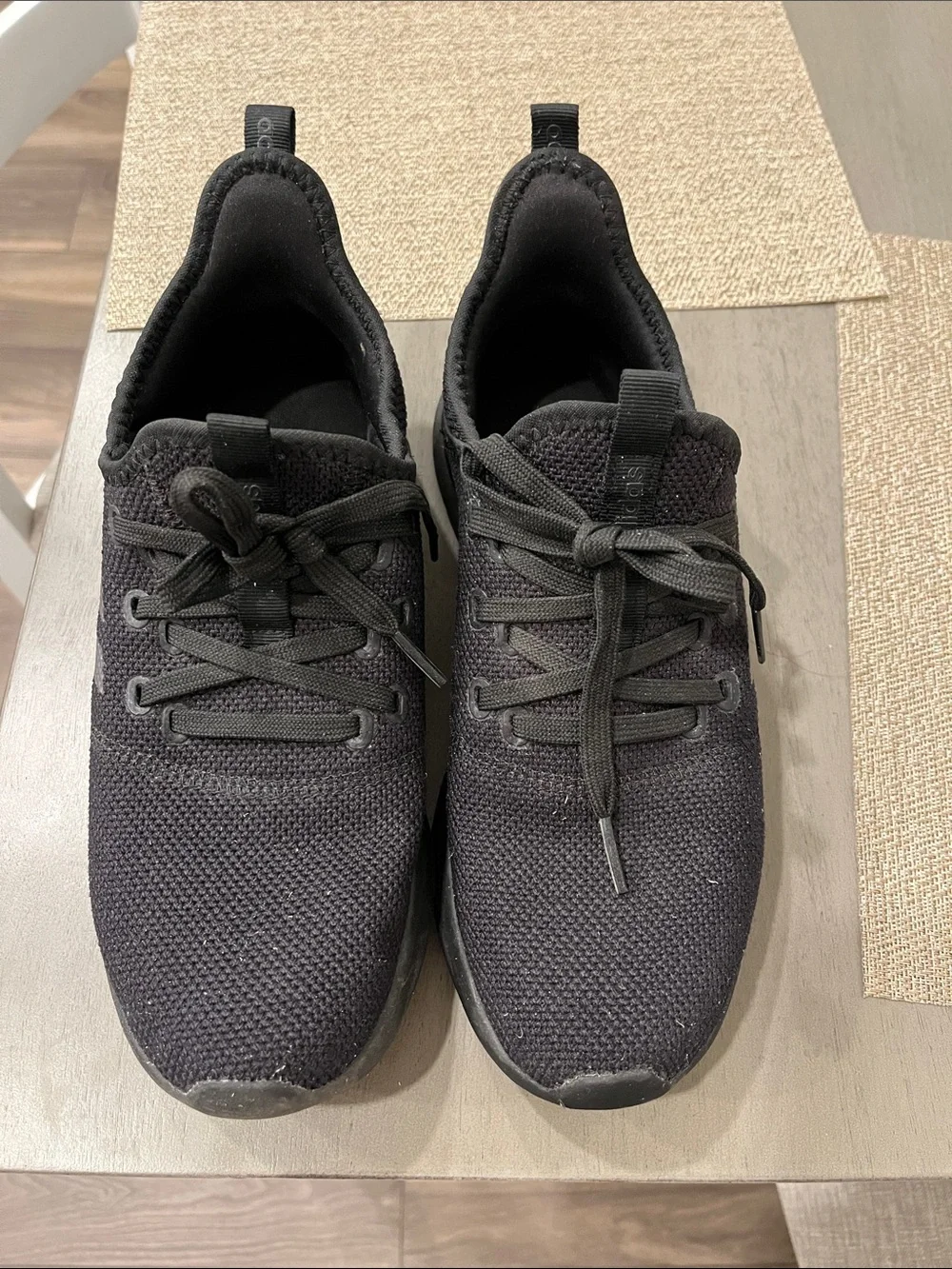 adidas Swift Run Black Knit Sneakers with Iridescent Three Stripes